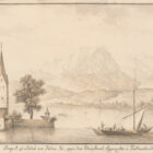 Prospect zu Lindau am Boden-See gegen dem Rheinthaal Appenzeller u. Pündtnerland_Zentralbibliothek Lindau_1750 und 1780